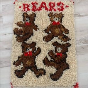 Vintage Bear Rug with Red Accents